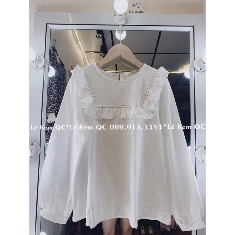 ⭐️ Ảnh Thật ⭐️ Áo Tay Dài Cổ Bèo Ulzzang Chất Đũi Hàng Quảng Châu Loại 1