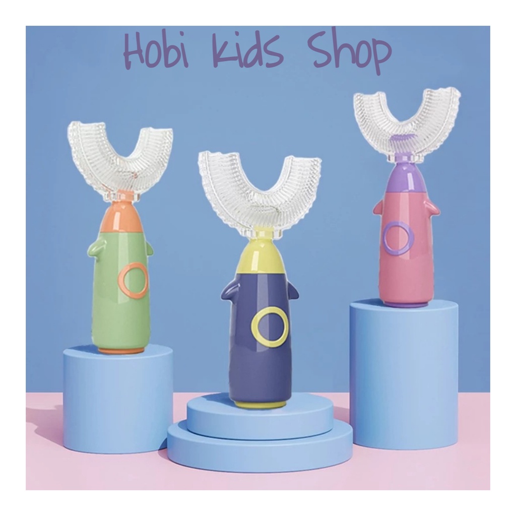 Bàn chải đánh răng chữ U silicon - bàn chải đánh răng siêu mềm cho bé Hobi Kids Shop.