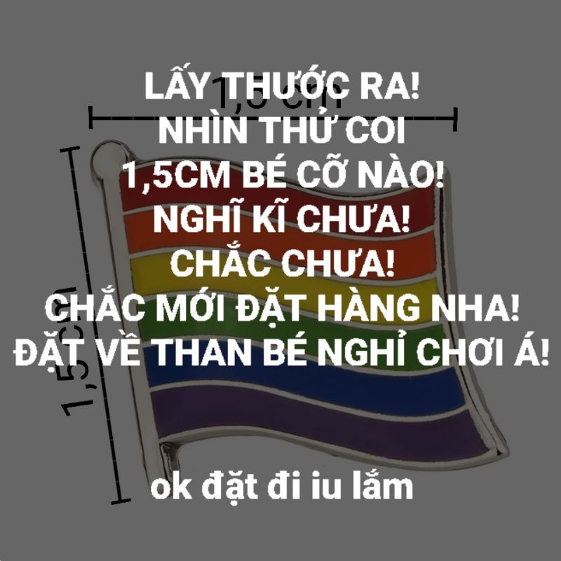 Ghim cài áo cờ tự hào LGBT pride flag enamel badge pin