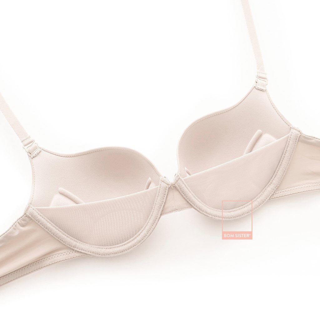 Áo lót mút mỏng thun lạnh không gọng màu trơn đính nơ BOM SISTER MU1007