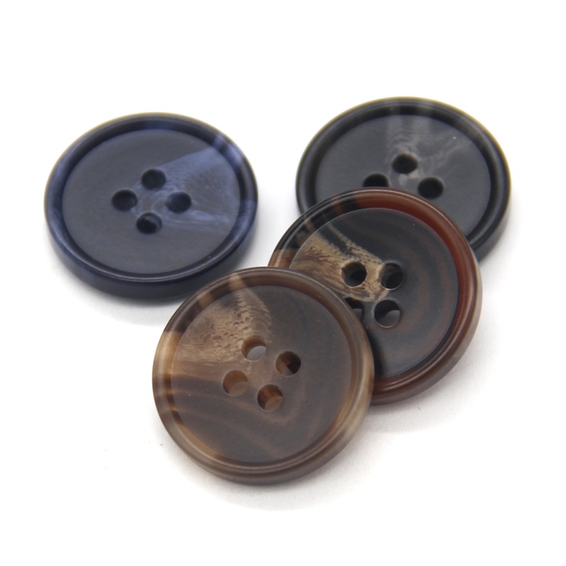 Nút Áo Hình Sừng Lớn Bằng Nhựa Resin Màu Xanh/Nâu/Đen 15/18/20/23/25mm Dành Cho Trang Phục Công Sở