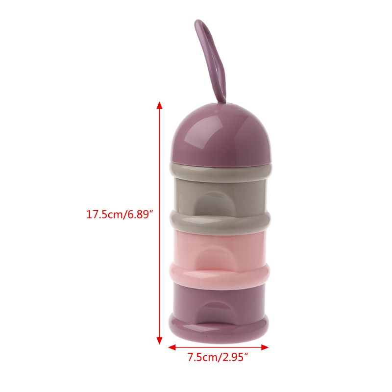 Hộp đựng sữa bột/thức ăn/thức ăn ba ngăn nhỏ gọn cho bé sơ sinh