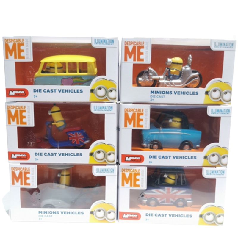 Model  Despicable Me Minions Vehicle Alloy Car Volkswagen Bus Motorcycle Model Gifts