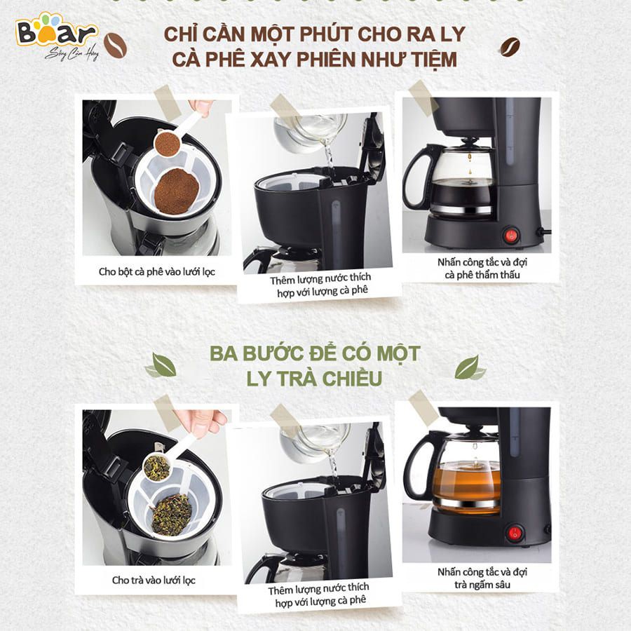 Máy pha cà phê Bear KFJ-403. Máy pha café chính hãng BEAR cao cấp HAGU.