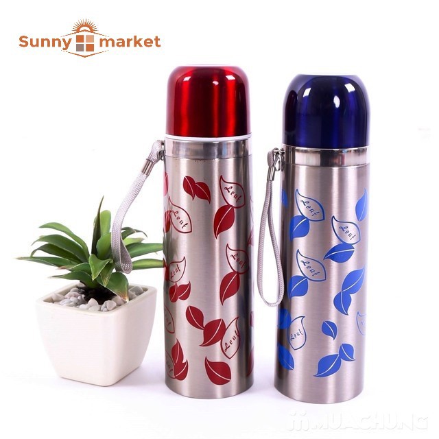 Bình giữ nhiệt inox 304 dung tích 500ml, bình giữ nhiệt Mug mouse hình chiếc lá xinh xắn