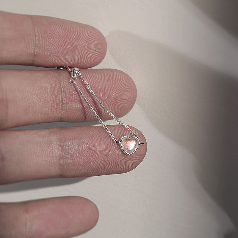 Nhẫn Yanqueens đính đá mặt trăng hình trái tim màu gradient thời trang làm quà tặng cho nữ