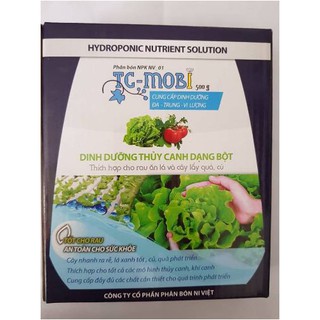 Hộp dinh dưỡng thủy canh dạng bột TC-Mobi gói 500g và 100g, trồng rau củ quả thủy canh, trồng sen nhật trong nước