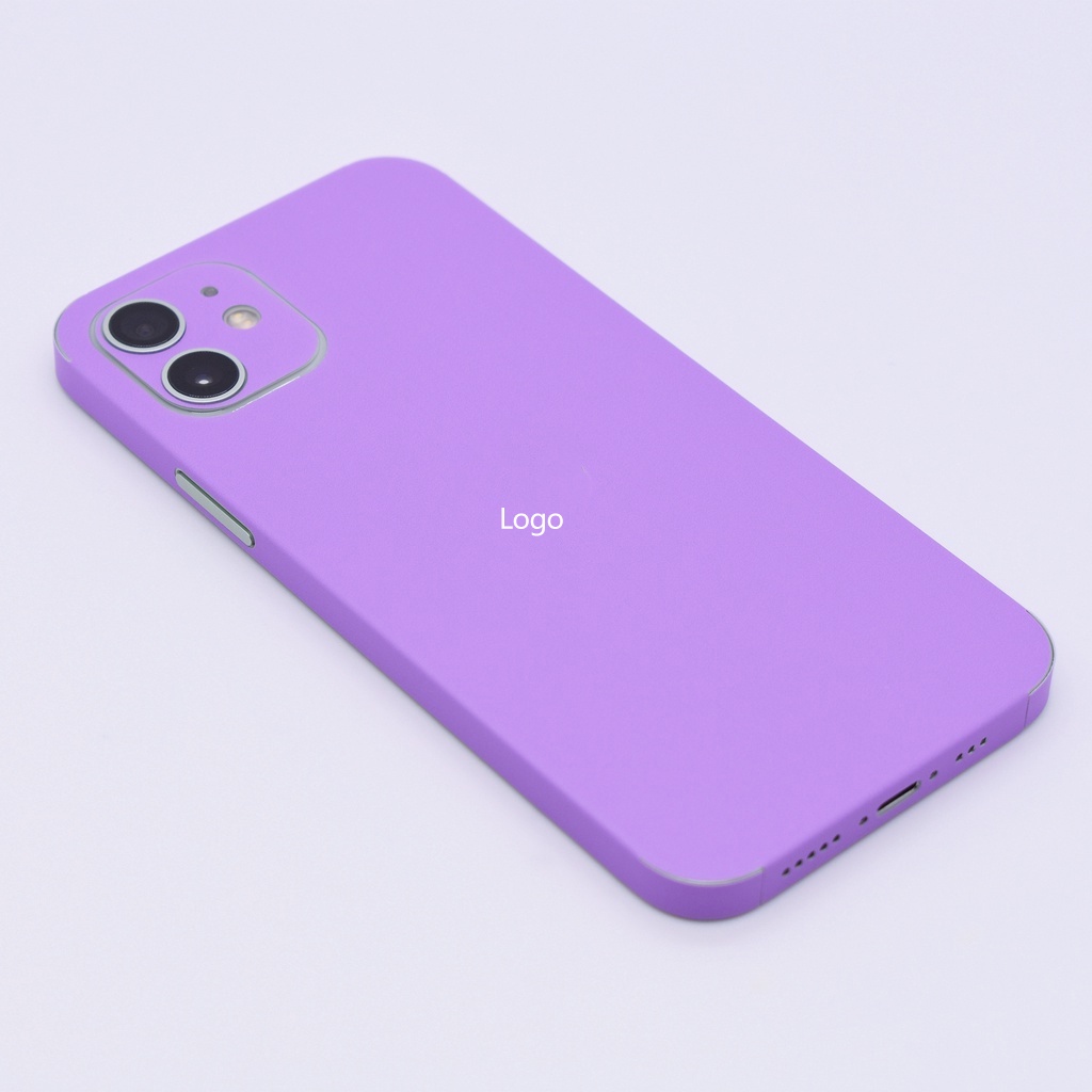 Miếng Dán Màu Tím Cho iPhone 6 6s X XR XS 7 8 Plus 11 12 13 14 Pro Max Mini SE