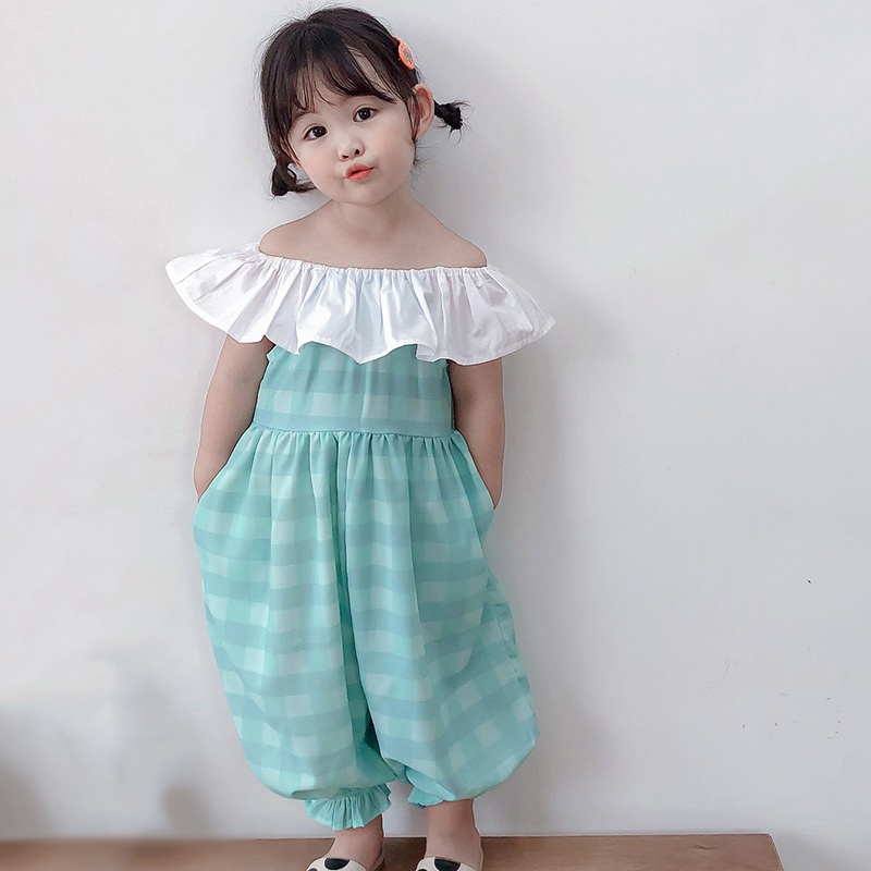 Áo liền quần Quần Dài Phong Cách Mùa Hè Cho Bé Gái