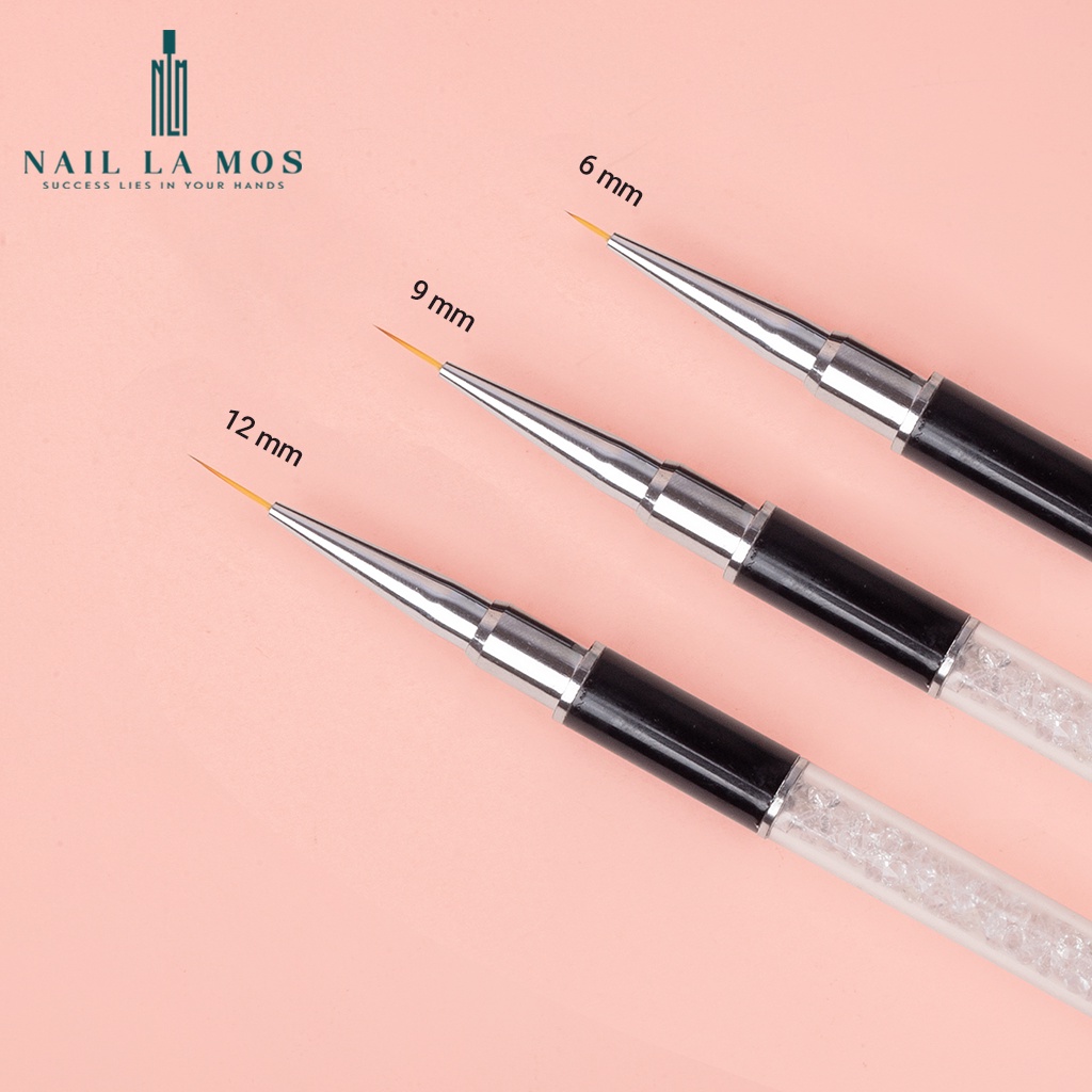 Cọ nét cán đá cao cấp 3 sizes  - Cọ vẽ nail chuyên dụng