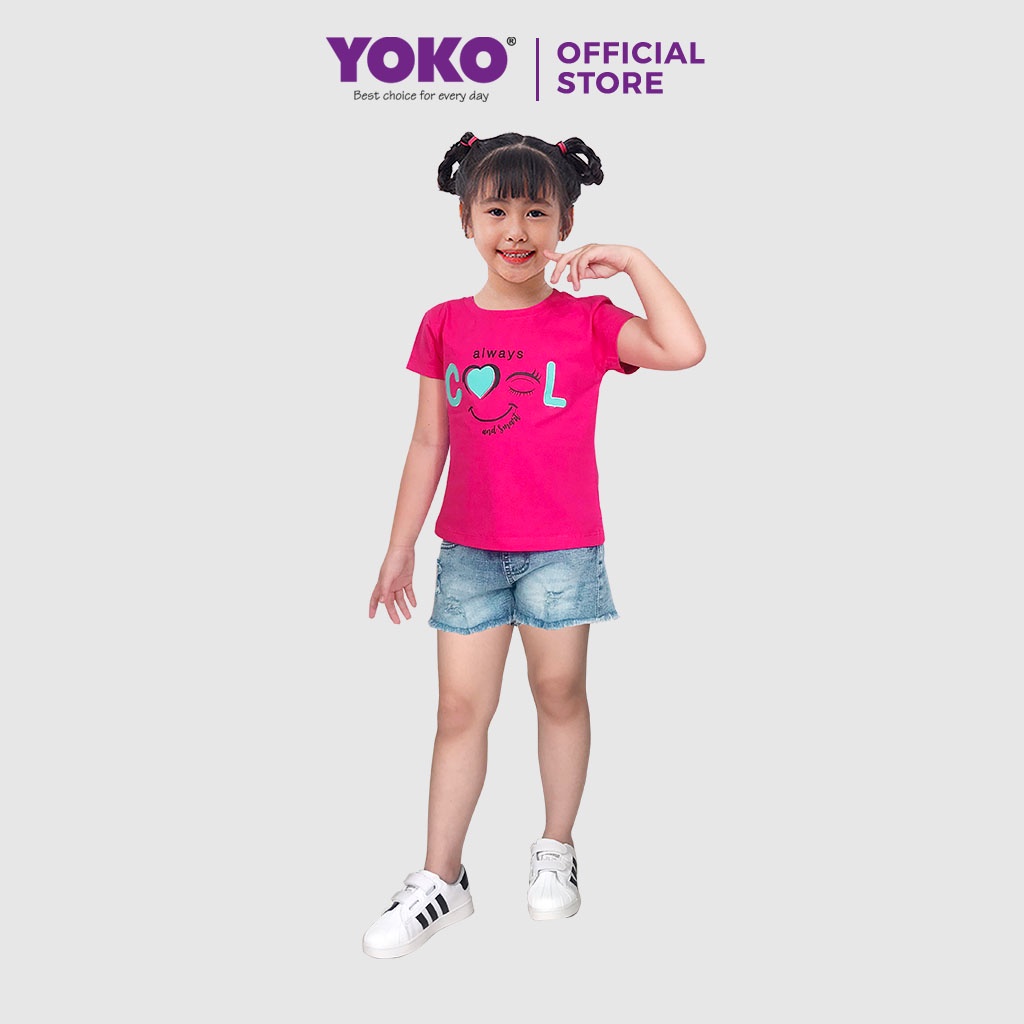 Bộ Quần Áo Thun Tay Ngắn Quần Jean Bé Gái (6-9 Tuổi) YOKO KID’S FASHION JE509