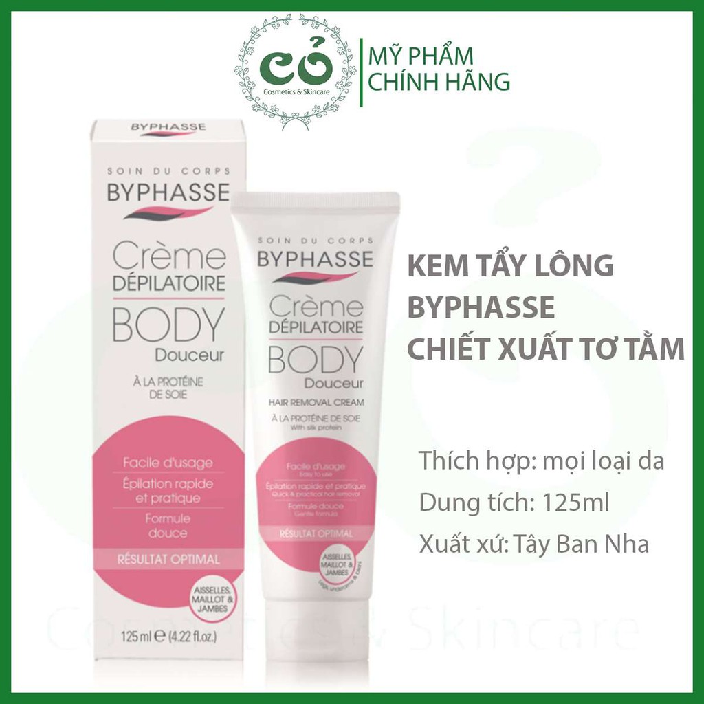 Kem Tẩy Lông Byphasse Chiết Xuất Tơ Tằm 125ml Hair Removal Cream Silk Extract