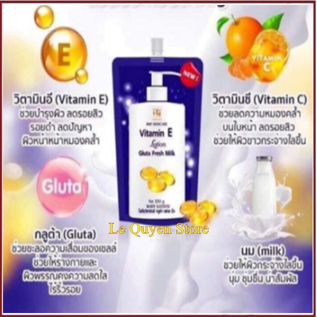 [Combo] 12 Gói Body Lotion BKP Vitamin E Gluta Fresh Milk Thái Lan 250ml