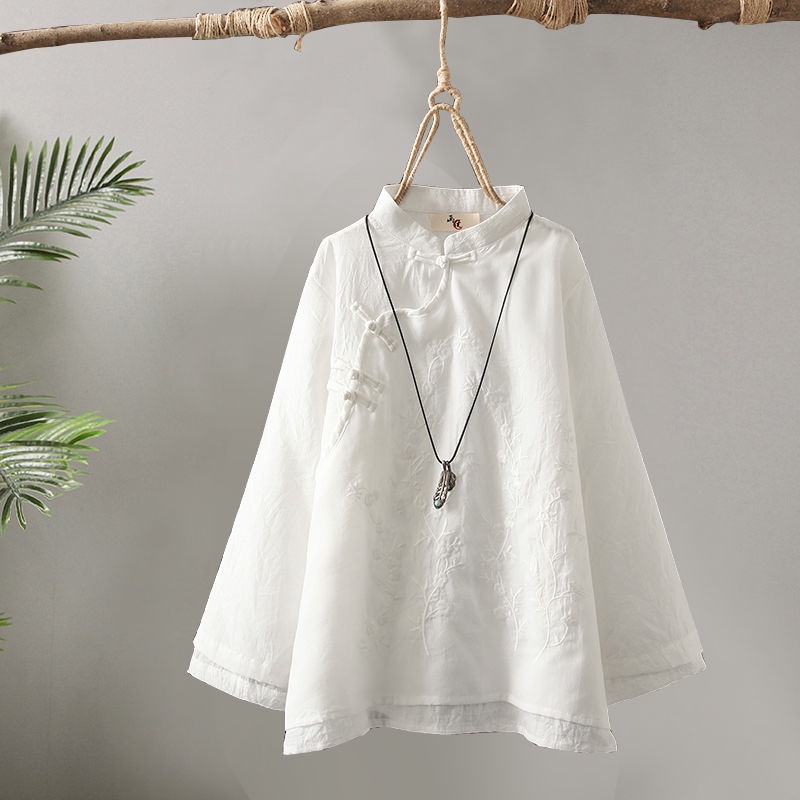☻ L O T U S ☻ Cộng Với Áo Kích Thước Phụ Nữ Sườn Xám Phong Cách Cổ Điển CAL1703