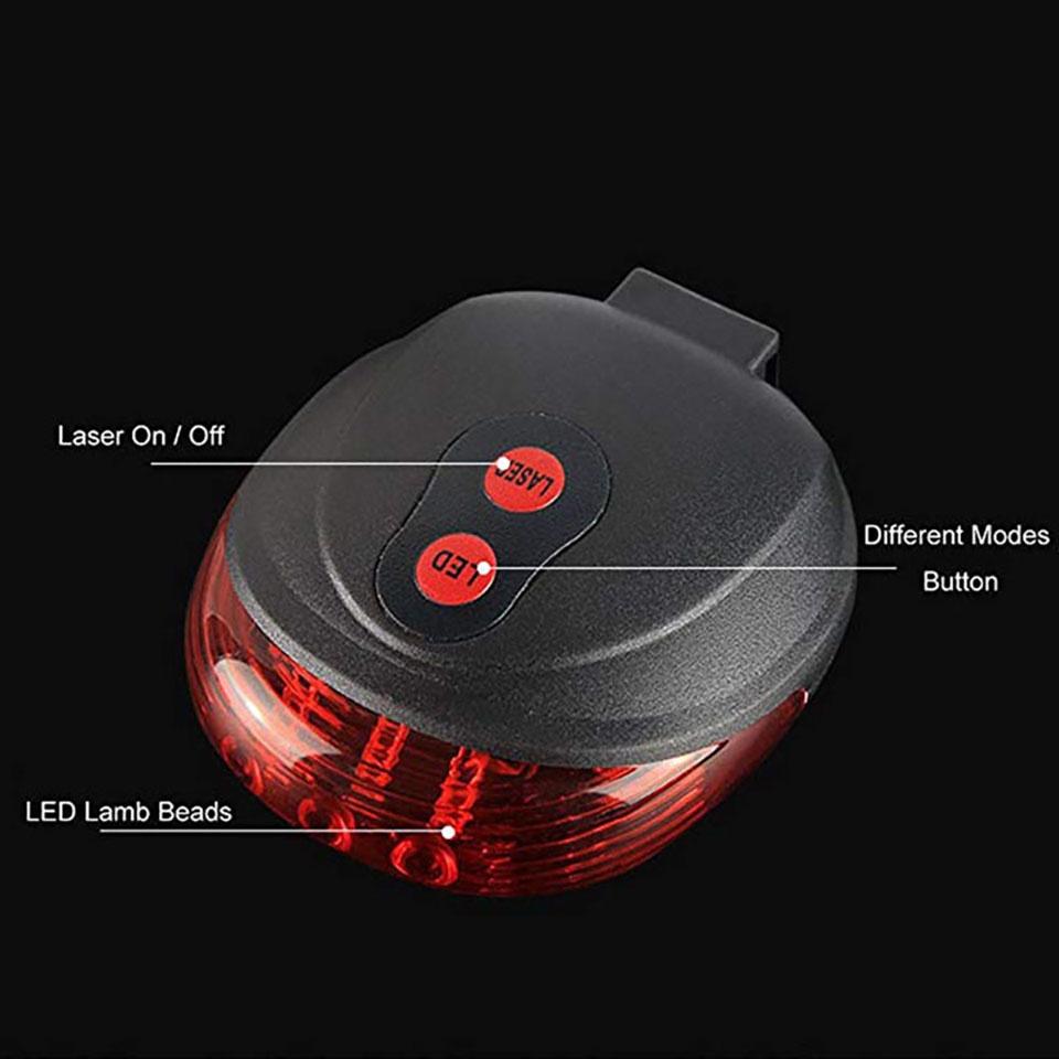 GTUBIKE Đèn LED 5 Bóng Cảnh Báo An Toàn Cho Xe Đạp Leo Núi