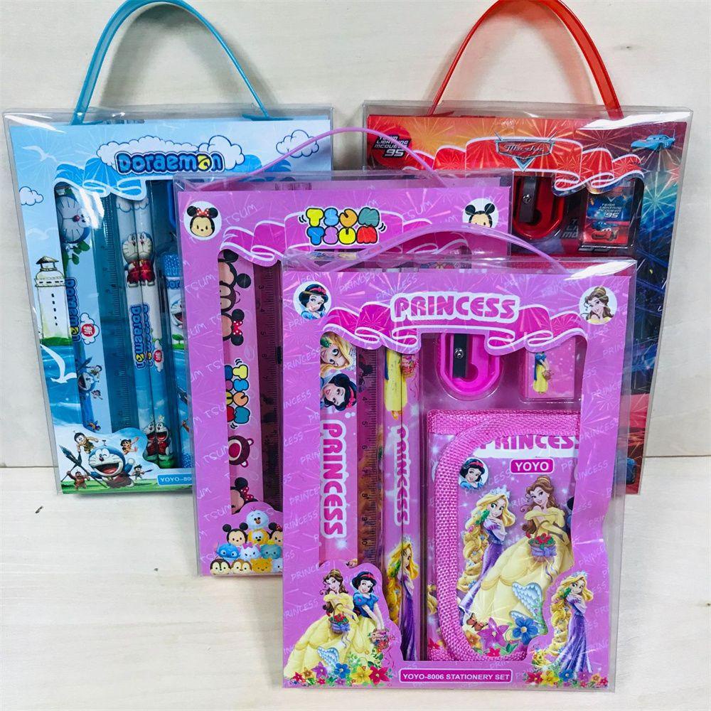 Bộ Dụng Cụ Học Tập Họa Tiết Hoạt Hình Frozen / Chuột Mickey / Người Nhện Cho Bé