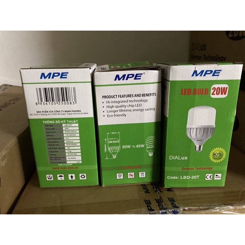 Đèn led trụ 20w trắng - vàng MPE