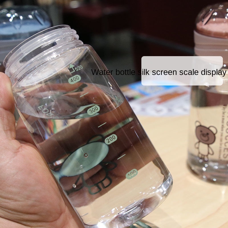 Bình nước thể thao bằng nhựa trong suốt đơn giản và nhỏ gọn cho nữ