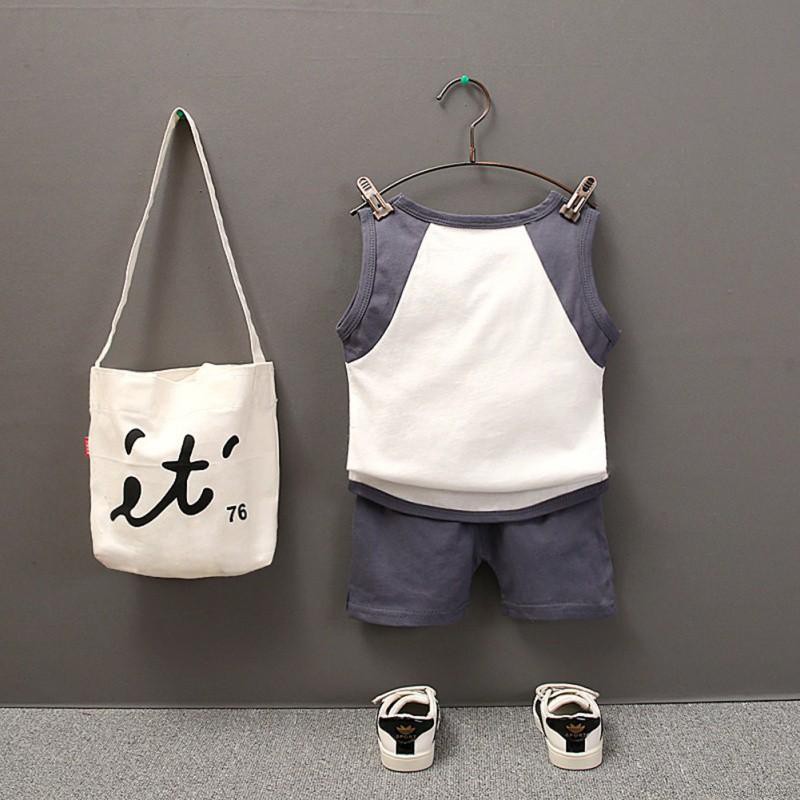 Quần short + áo thun không tay họa tiết hoạt hình dùng cho trẻ nhỏ