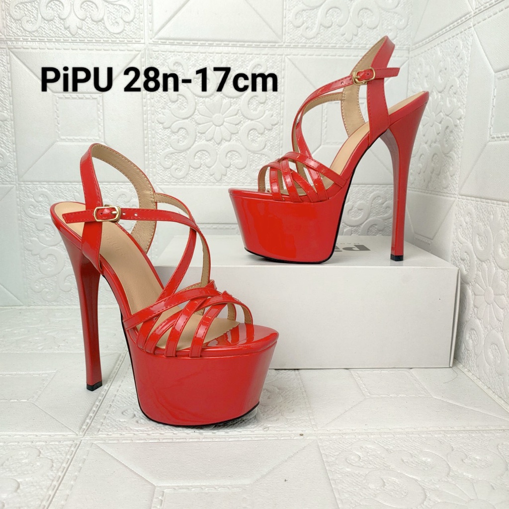 Giày cao gót đế  đúp & 17cm ,sandal cao gót thời trang catwalk hoa hậu giày cưới pipu 028-17cm