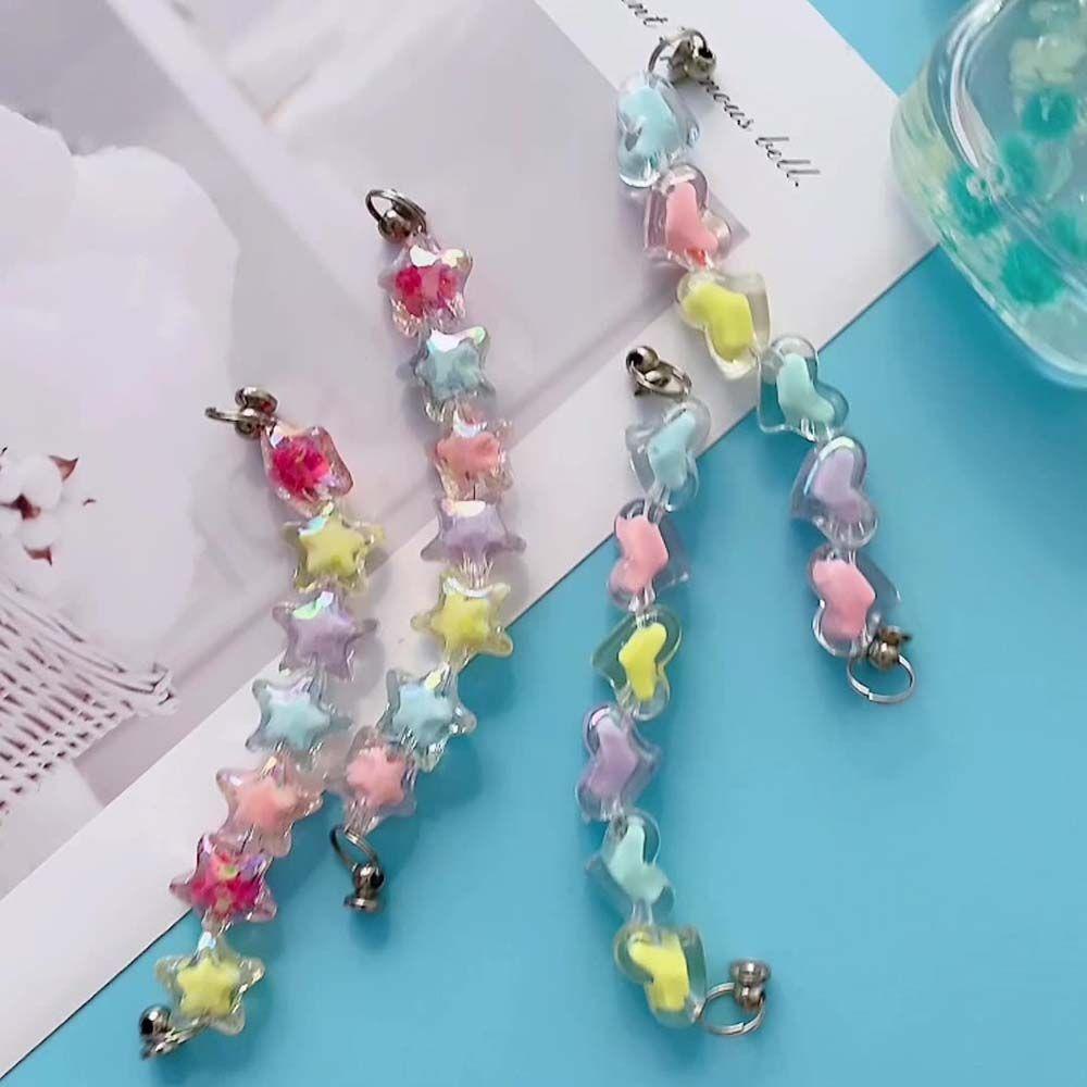 Ốp Điện Thoại Bằng Acrylic Hình Ngôi Sao Năm Cánh Chống Rơi Phối Dây Xích Treo Trang Trí Điện Thoại