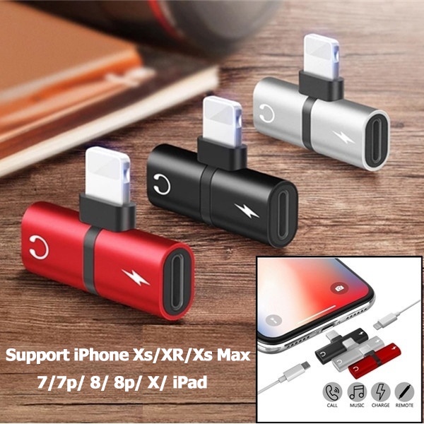 Bộ đầu cắm 2 trong 1 chuyển đổi giắc cắm tai nghe âm thanh Lightning Audio Apple Dual cho iPhone 7 8 X 11