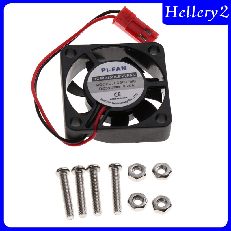 [HELLERY2] 1Pack DC 5V 0.2A Computer Cooling Fan w/Screws for Raspberry Pi 3B/ 2B/B+