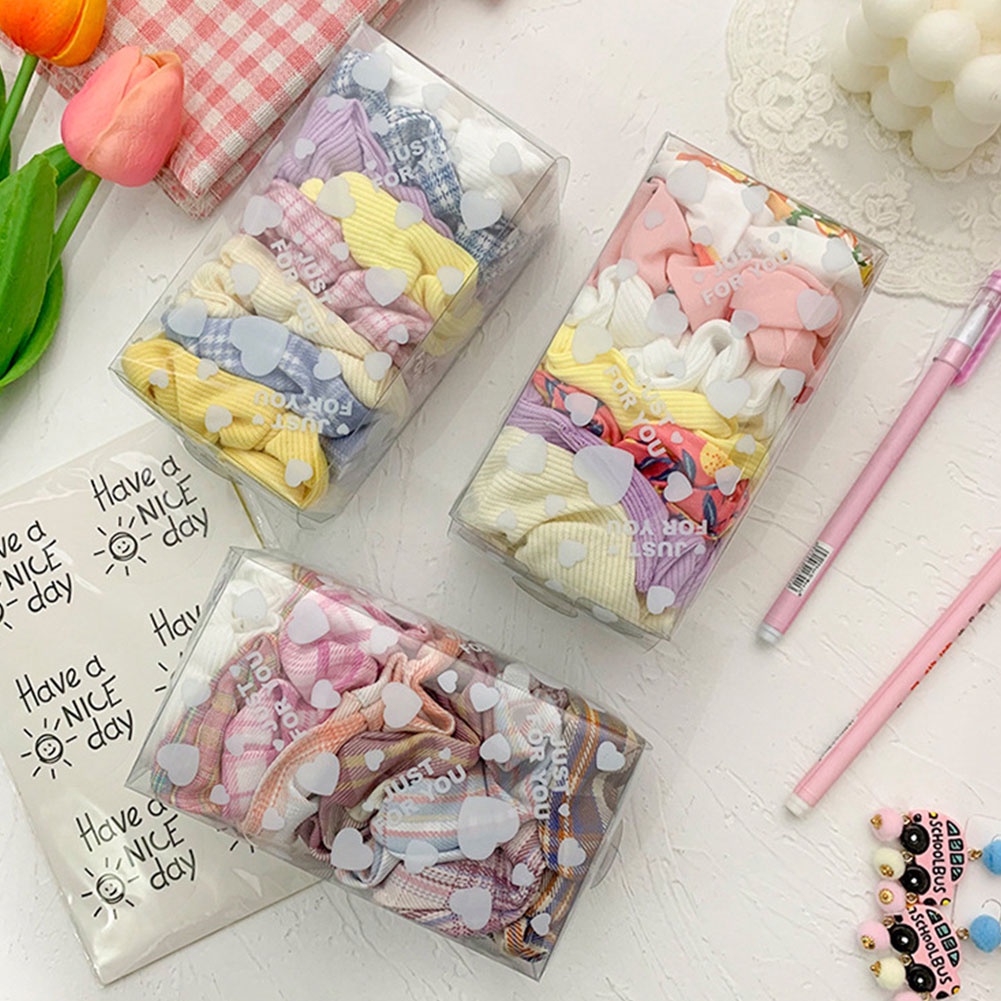 Set 5 Dây Cột Tóc Co Giãn Họa Tiết Trái Cây Màu Sắc Ngọt Ngào Xinh Xắn