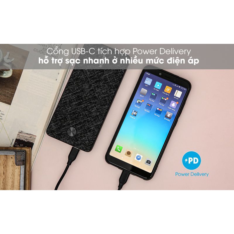 Pin sạc dự phòng Polymer 20.000 mAh Type C PD Anker PowerCore Essential A1281 Fabric bh12T