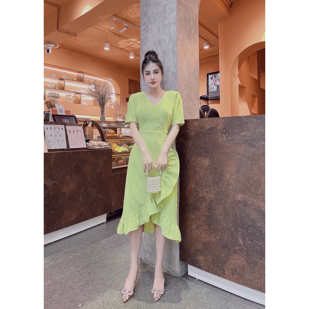 ĐẦM THIẾT KẾ ĐẮP CHÉO PHỐI BÈO KHÁNH LINH –M018