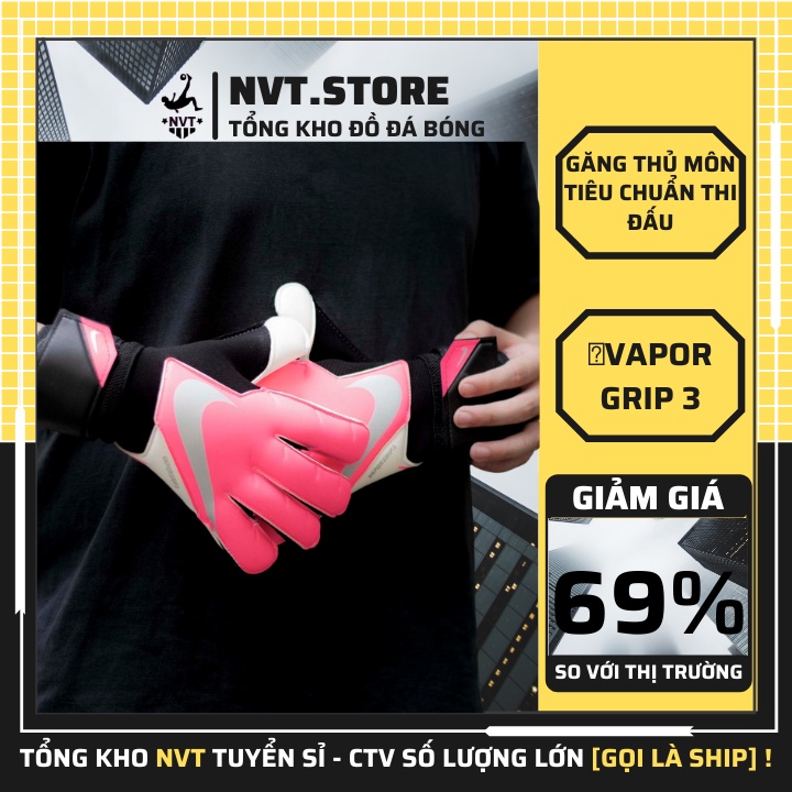 Bao găng tay thủ môn bóng đá cao cấp Nike Vapor Grip 3 dành cho trẻ em, găng bắt gôn siêu dính giá rẻ - NVT.store.vn