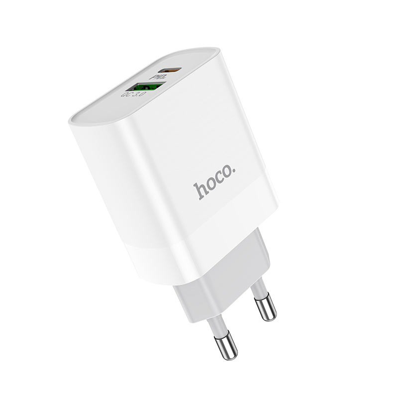 Cốc sạc 2 cổng Hoco C80A USB QC3.0 và Type-C PD18W