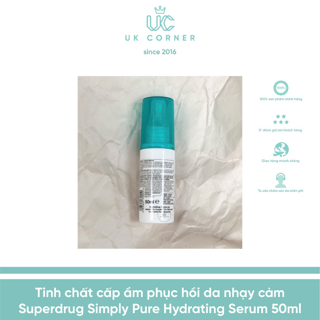 [Serum] Tinh chất cấp ẩm phục hồi da nhạy cảm Simply Pure Hydrating Serum 50ml