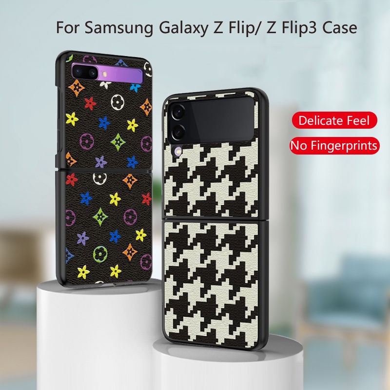 Ốp Điện Thoại Da Chống Rơi Họa Tiết Hoa Cúc Cho Samsung Galaxy Z Flip 3 Flip 1/2 Gen