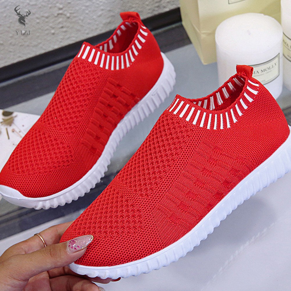 COD&amp; Summer Shoes Men Couple Casual Shoes Fashion Lightweight Breathable Walking Sneakers Slip-on Men Mesh Flats Shoes