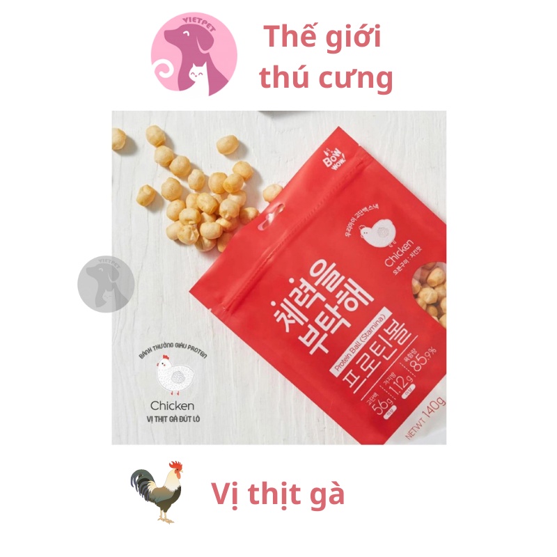 [Gói to] THỊT VIÊN NƯỚNG ĐÚT LÒ - Snack thưởng/ Đồ ăn vặt cho chó mèo Bowwow (Nhập khẩu Hàn Quốc)