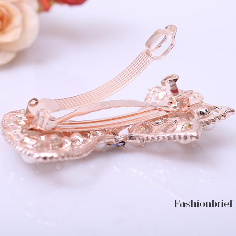 Kẹp tóc hình nơ đính đá phong cách Hàn Quốc cho nữ