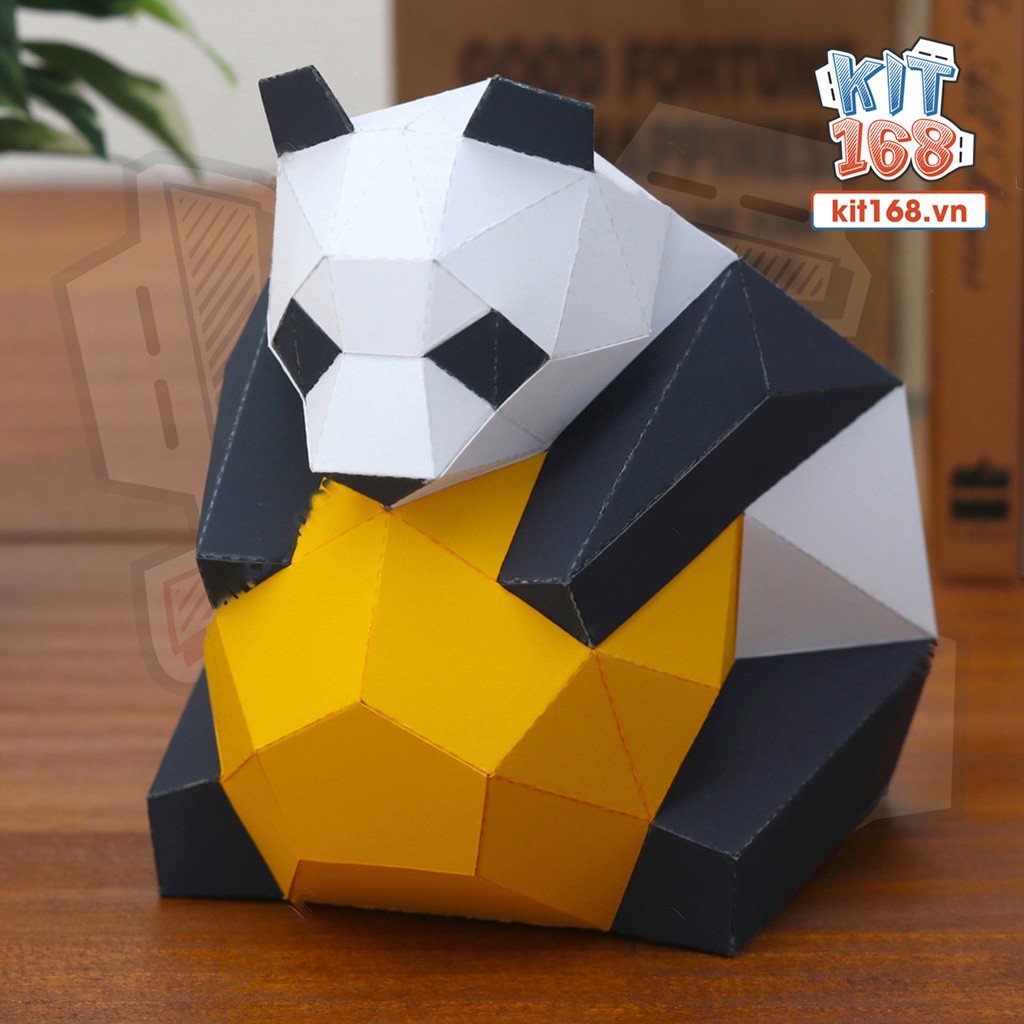 Mô hình giấy động vật Polygon Panda