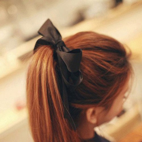 Dây buộc tóc co giãn đính nơ thời trang