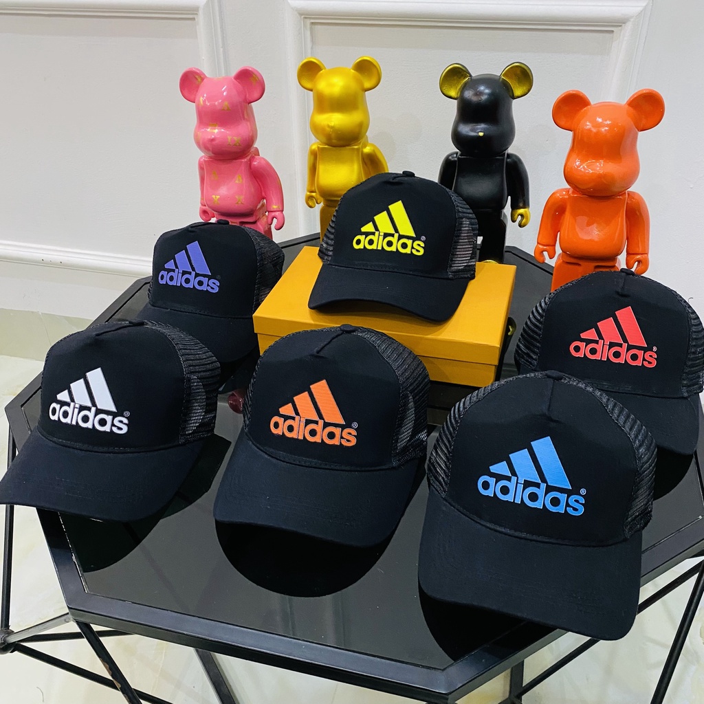 Mũ lưỡi trai in chữ ADIDAS, nón lưỡi trai phối lưới, full kaki nam nữ unisex