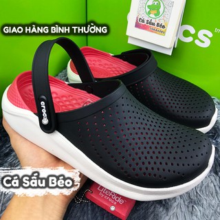Dép Cross Literide Nam Nữ màu ĐEN - đế Đỏ, Hàng loại 1 full tag, full box hãng