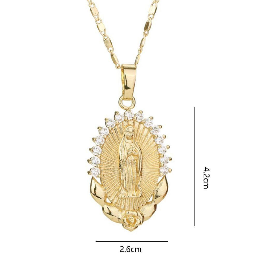 NIUYOU Vòng cổ Totem Crucifix Mặt Thánh Giá Màu Vàng