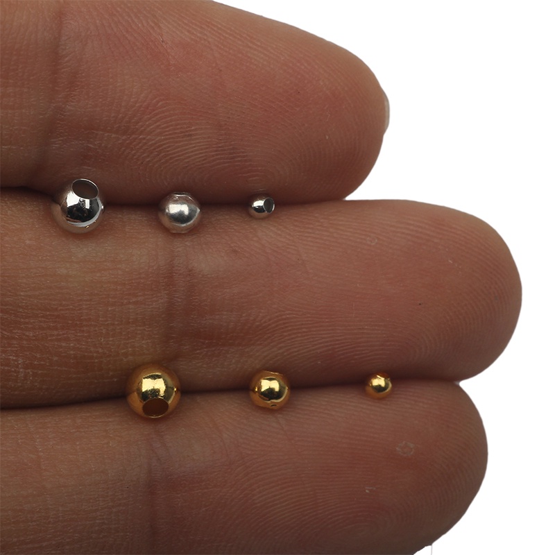 Set 100 Hạt Đồng Thau Tròn 2/3/4mm Tự Xỏ Dây Câu Cá