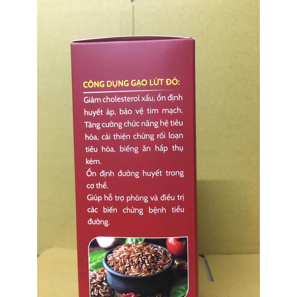 Gạo lứt đỏ thực dưỡng, gạo lức đỏ Điện Biên PMP Food 1kg/hộp