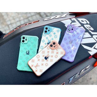 Ốp dẻo trong suốt họa tiết LV cho iphone 7Plus đến 11 Pro Max