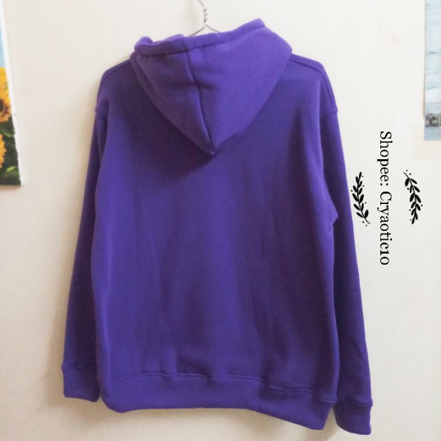 [ĐỦ SIZE - Kèm hình thật] Áo hoodie trơn nỉ dày tím purple basic hoodie unisex | WebRaoVat - webraovat.net.vn