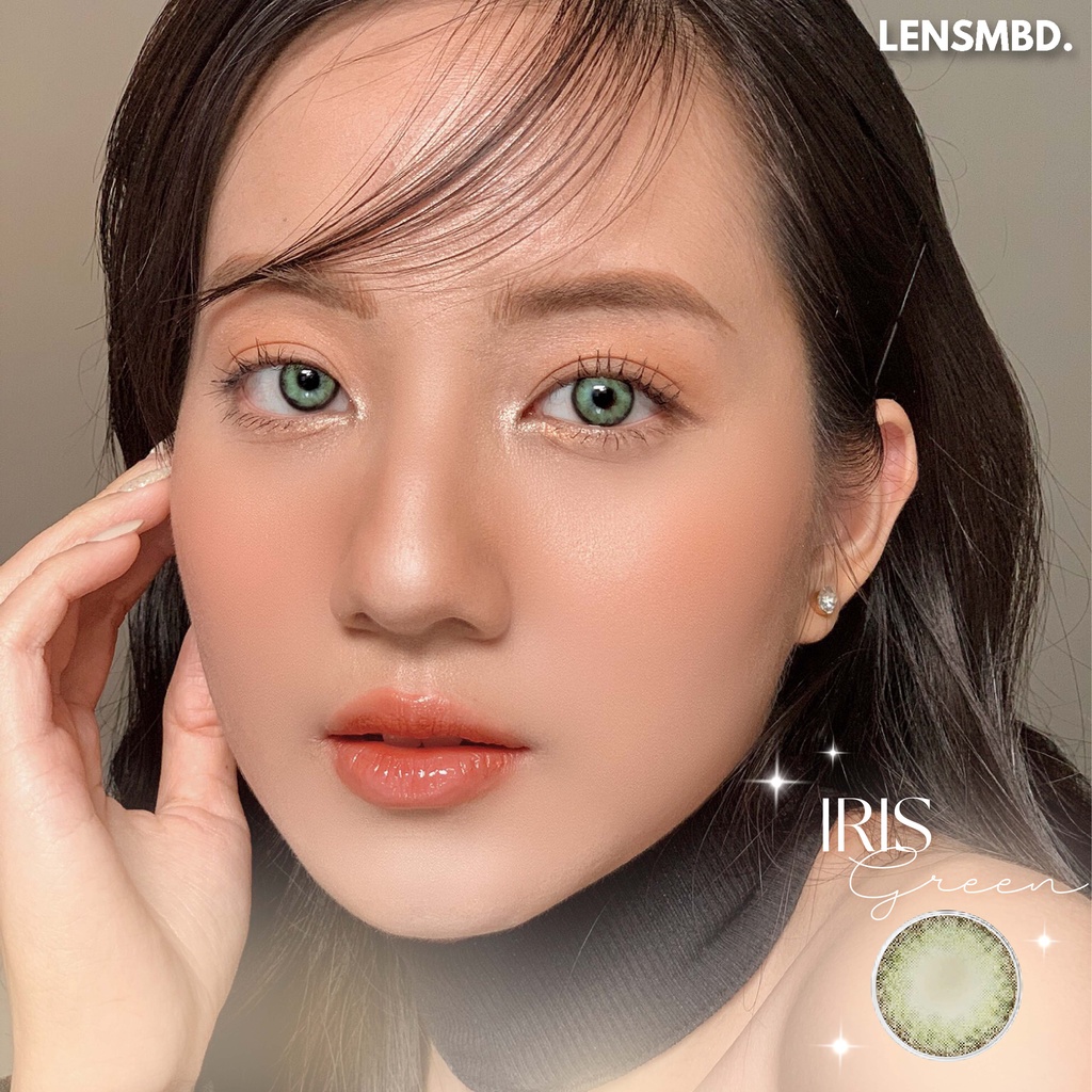 LENS KÍNH ÁP TRÒNG NỘI ĐỊA TRUNG XANH RÊU TÂY NỔI BẬT IRIS LIGHT GREEN LENSMBD X DOUYIN