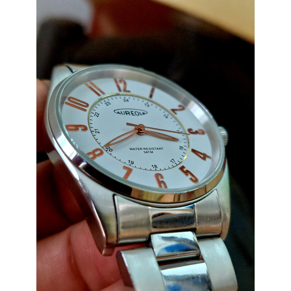 Đồng hồ nam Aureole chạy pin hàng Si