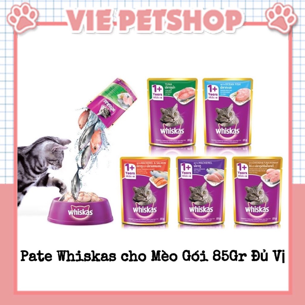 Pate WHISKAS cho Mèo Gói 85Gr Đủ Vị | Vie PETSHOP