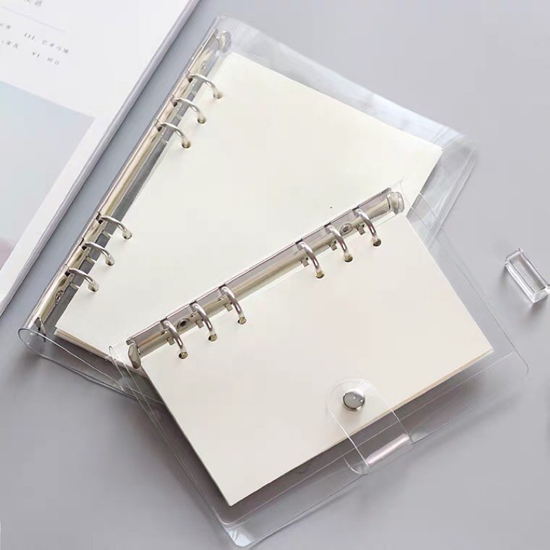 Sổ còng 6 lỗ bìa nhựa dẻo A5 A6 A7 planner lập kế hoạch, viết nhật kí bìa trong xinh xắn